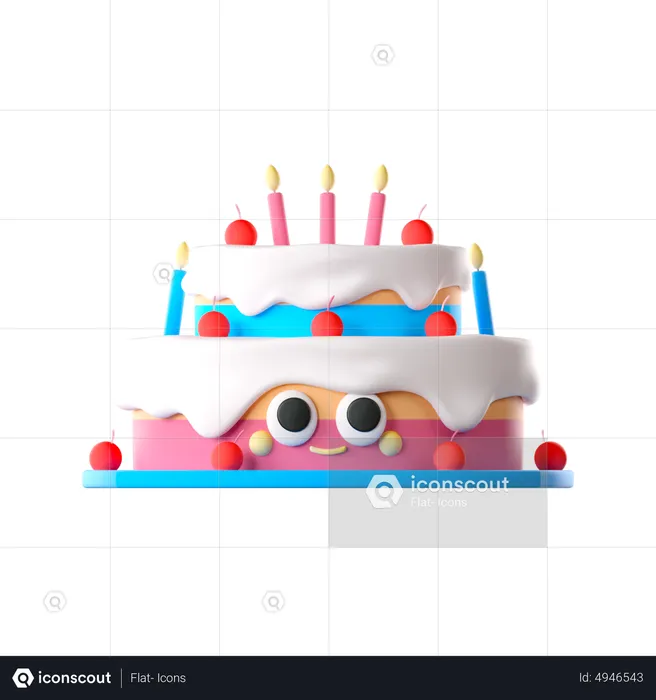 Candles Cake  3D Icon