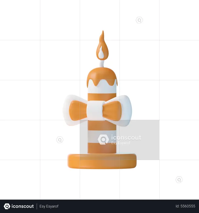 Candles Ribbon  3D Icon