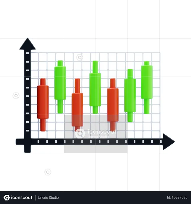 촛대 차트  3D Icon