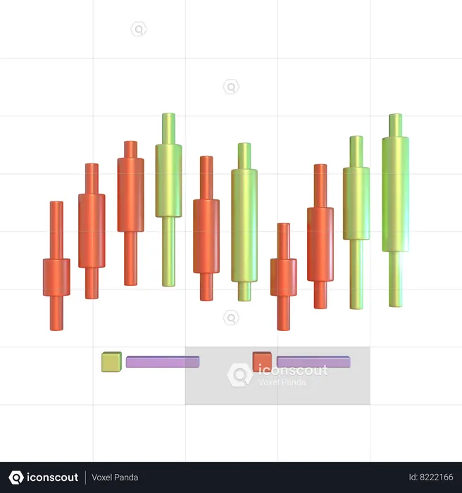 Candlestick Chart  3D Icon