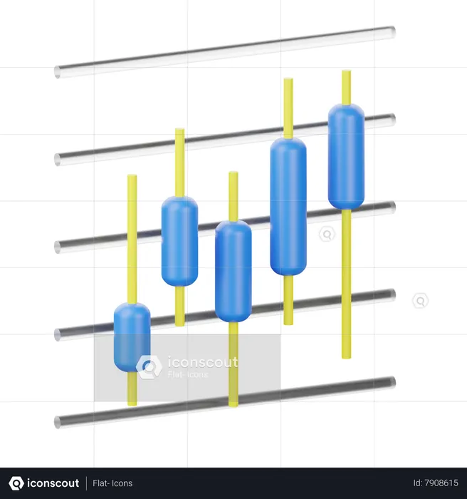 Candlestick Chart  3D Icon