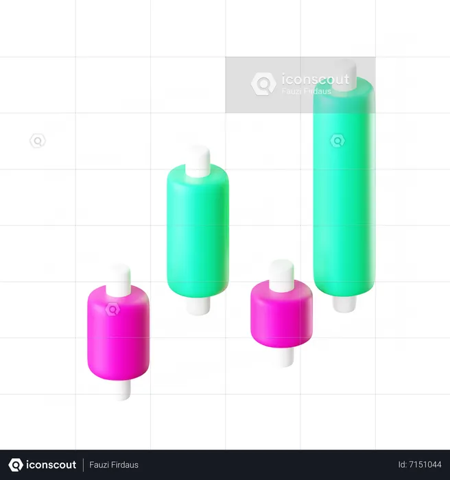 Candlestick Chart  3D Icon