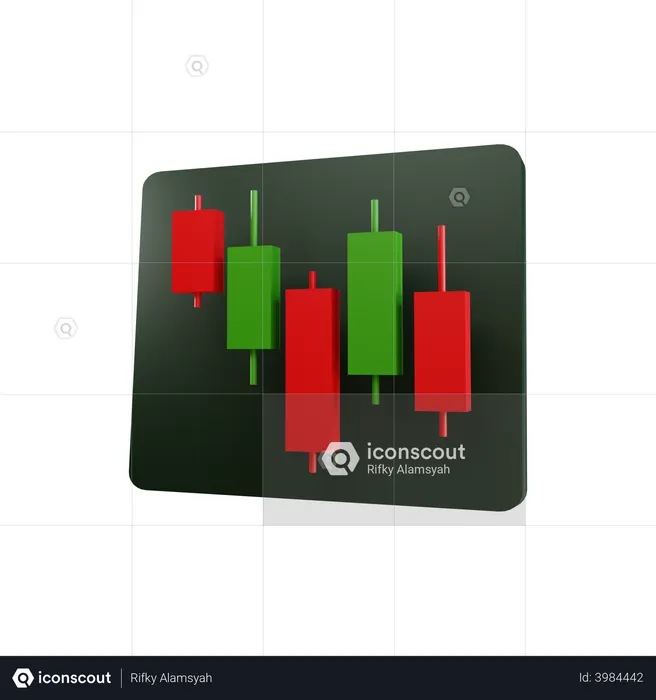 Candlestick chart  3D Icon