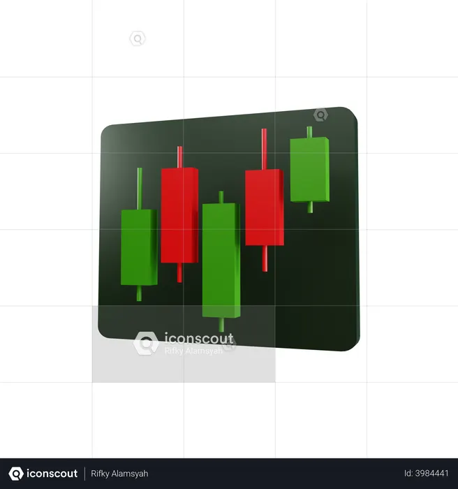 Candlestick graph  3D Icon