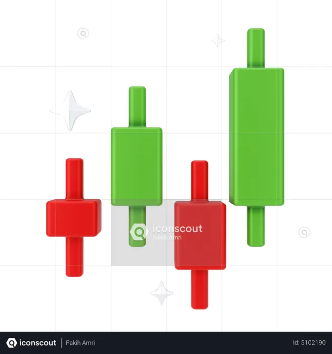 Candlestick Graph  3D Icon