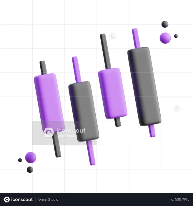 Candlestick Graph  3D Icon