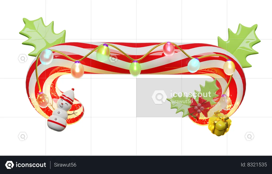 Candy Cane  3D Illustration