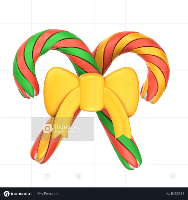 Candy Cane  3D Icon