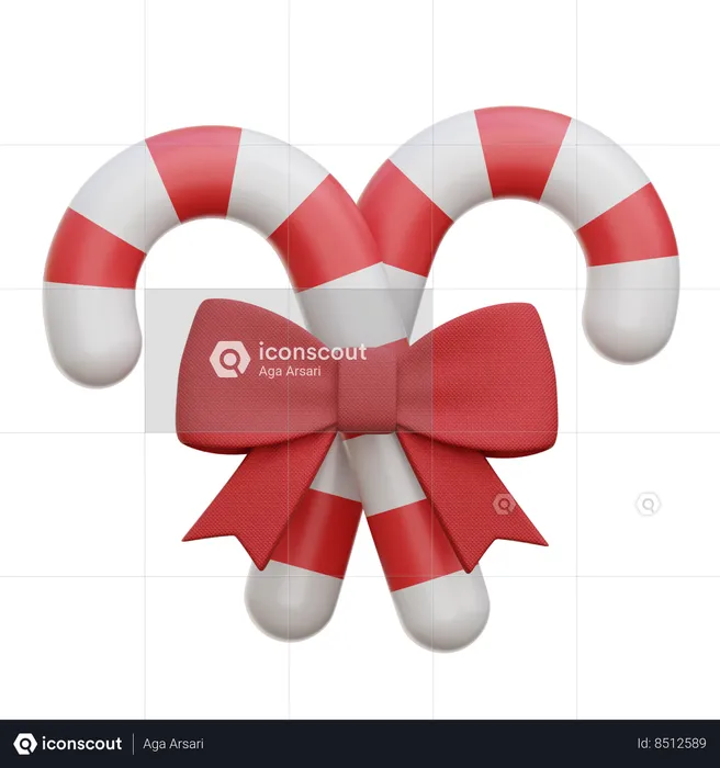 Candy Cane  3D Icon