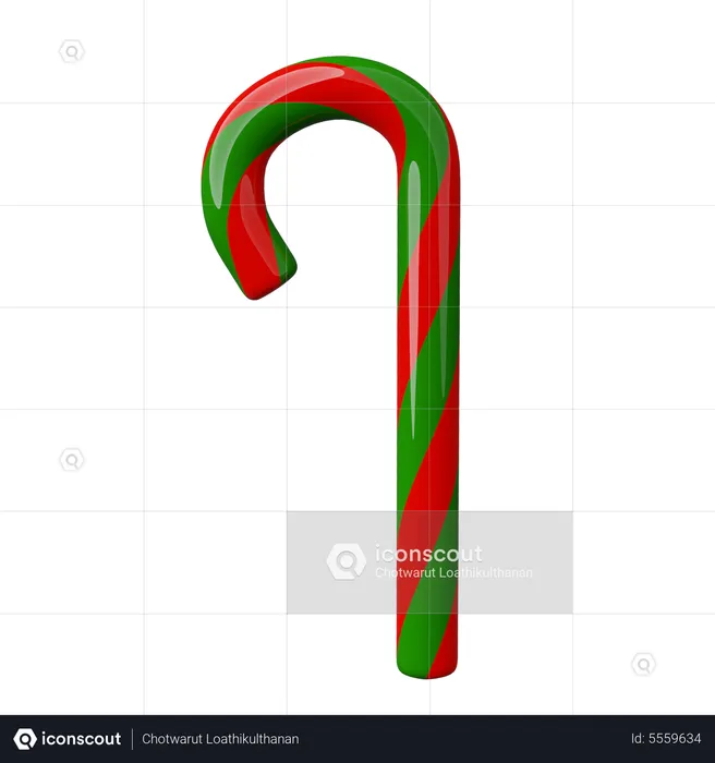 Candy Cane  3D Icon