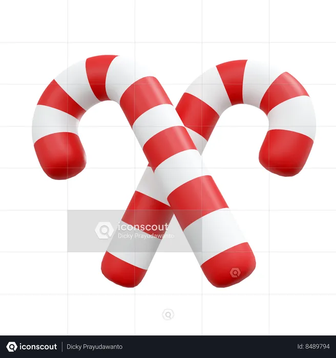 Candy Cane  3D Icon