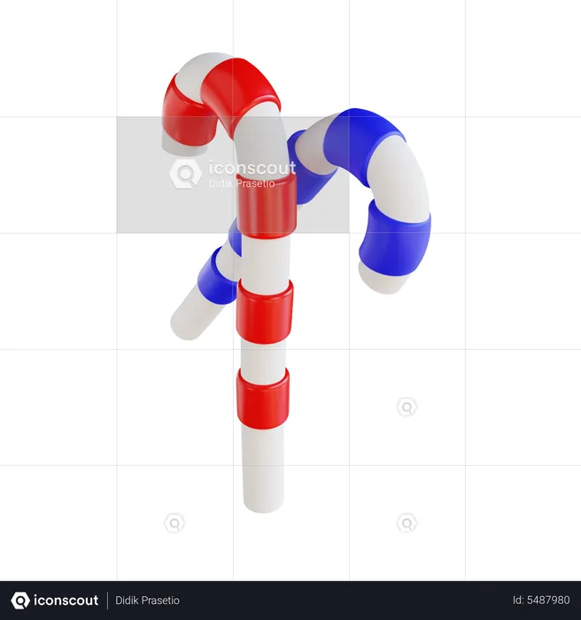 Candy Cane  3D Icon