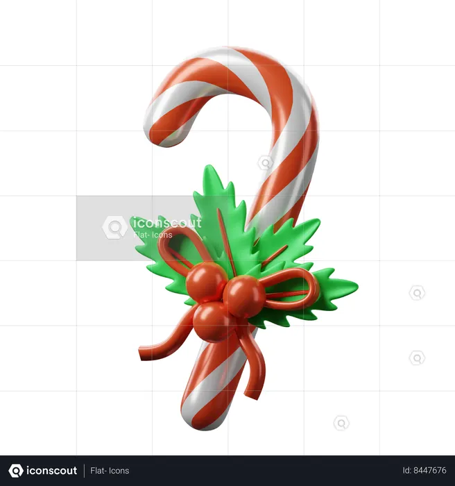 Candy Cane  3D Icon