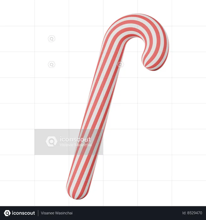 Candy Cane  3D Icon