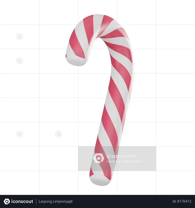 Candy Cane  3D Icon