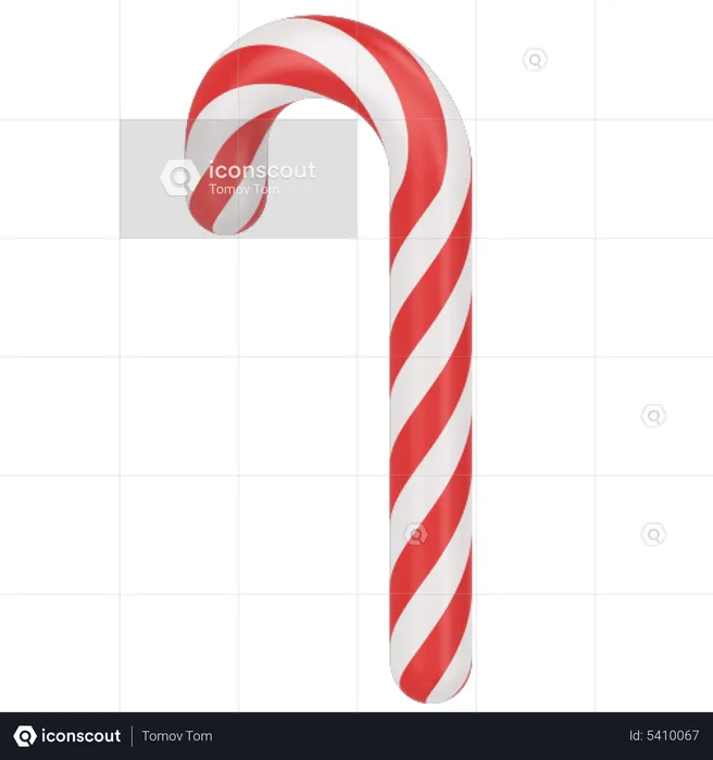 Candy Cane  3D Icon