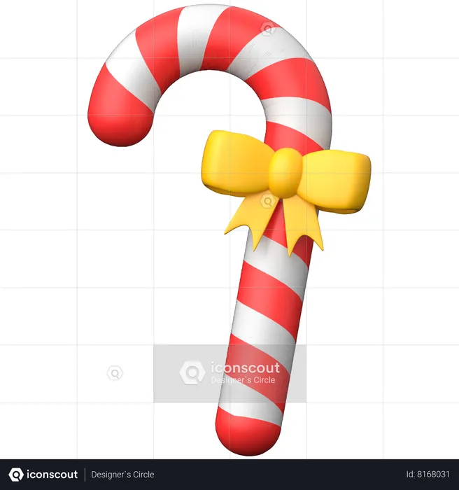 Candy Cane  3D Icon