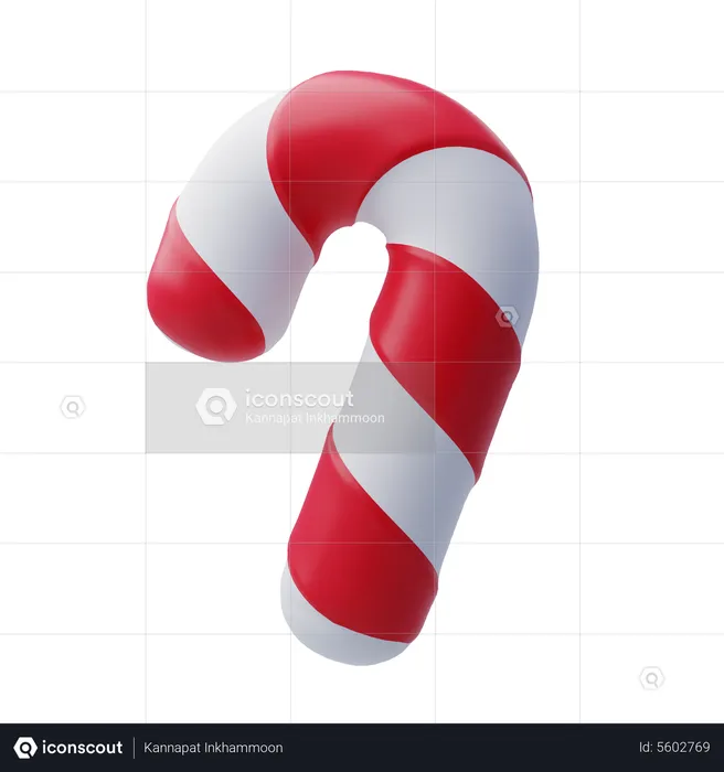 Candy Cane  3D Icon