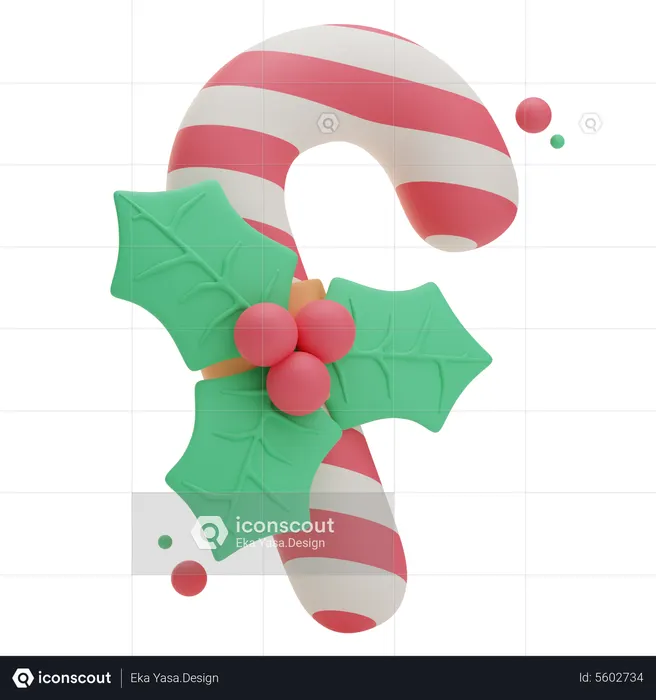 Candy Cane  3D Icon