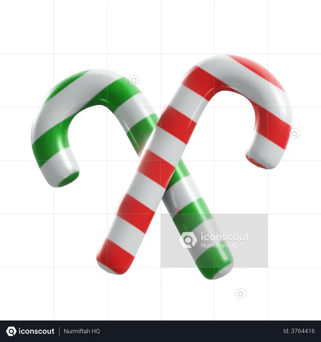 Candy Cane  3D Illustration