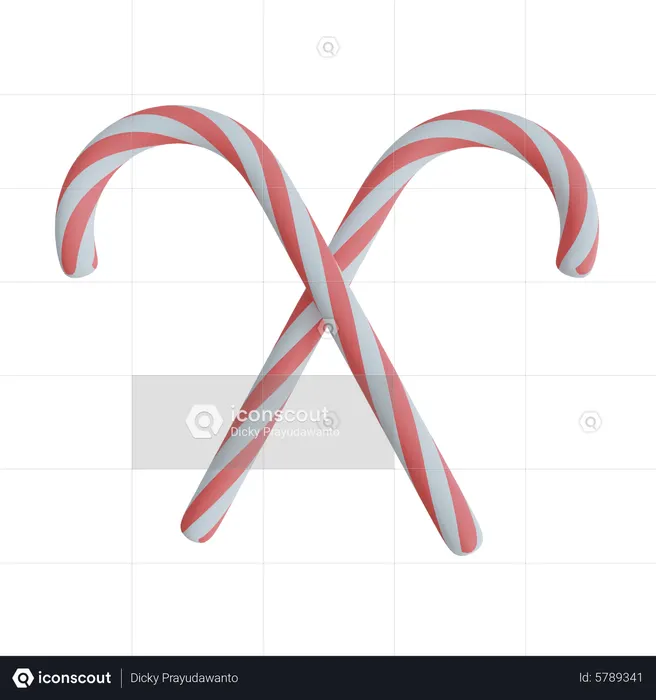 Candy Cane  3D Icon