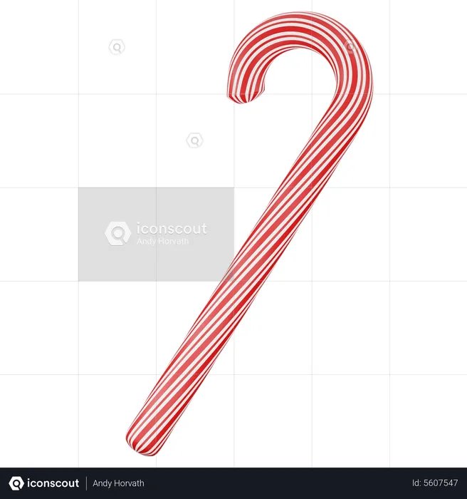 Candy Cane Stick  3D Icon