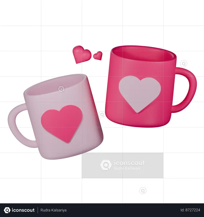 Canecas de amor  3D Icon