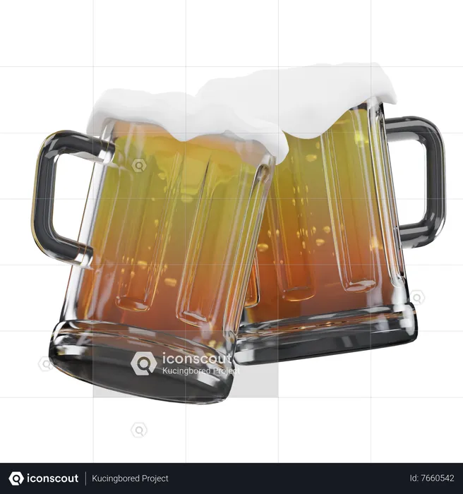 Canecas de cerveja tilintando Emoji 3D Icon