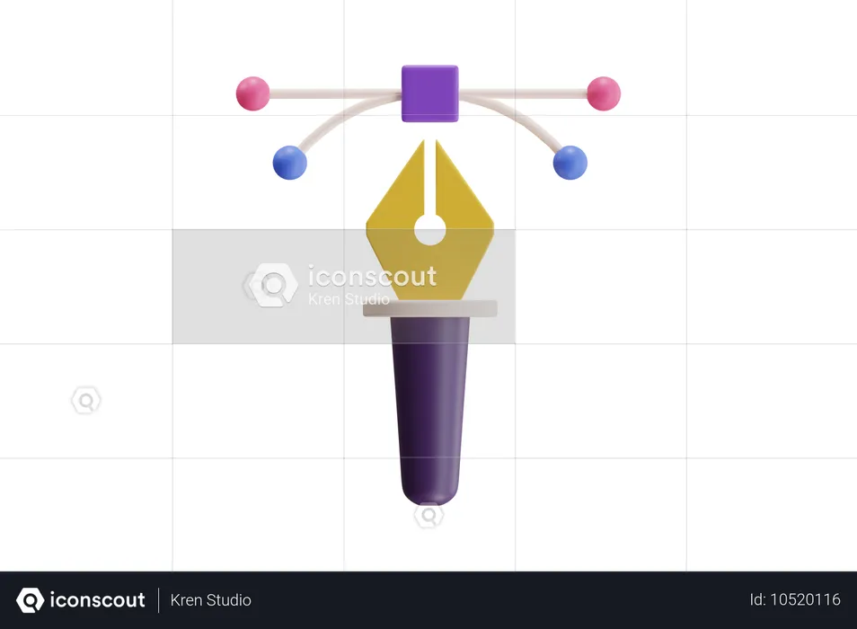 Ferramenta caneta  3D Icon