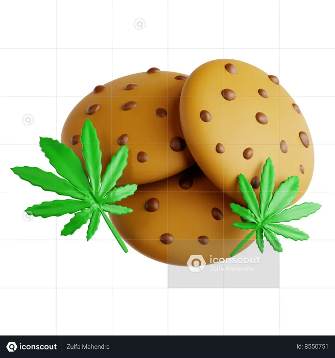 Cannabis Cookies  3D Icon