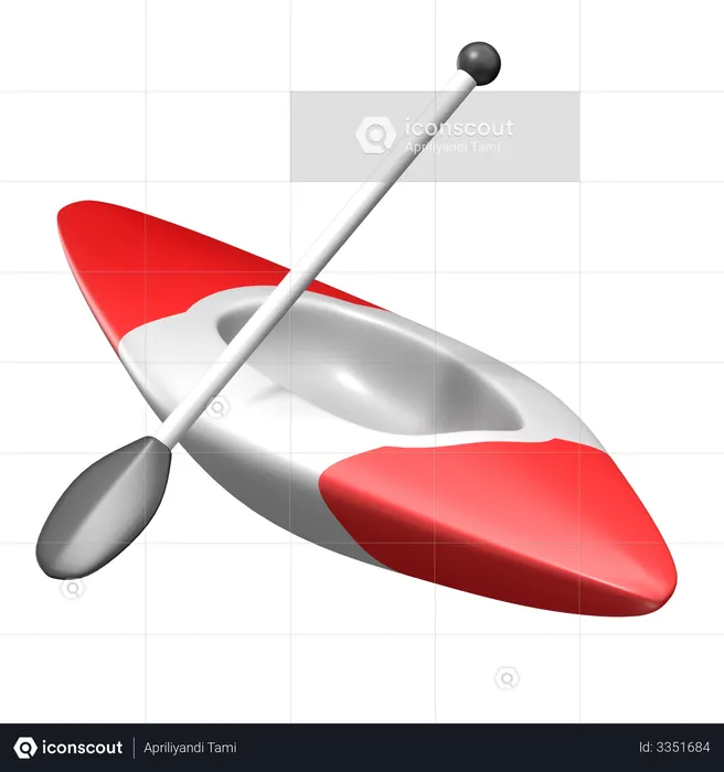Canoe Sprint  3D Illustration