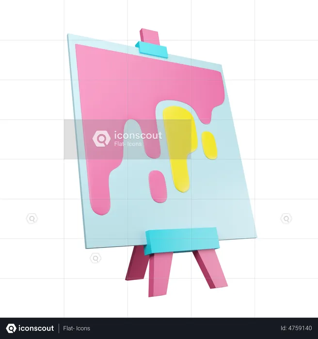 Canvas And Easel  3D Illustration