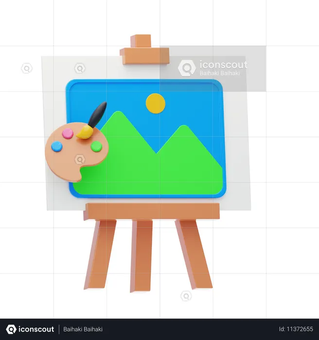 캔버스 페인팅  3D Icon