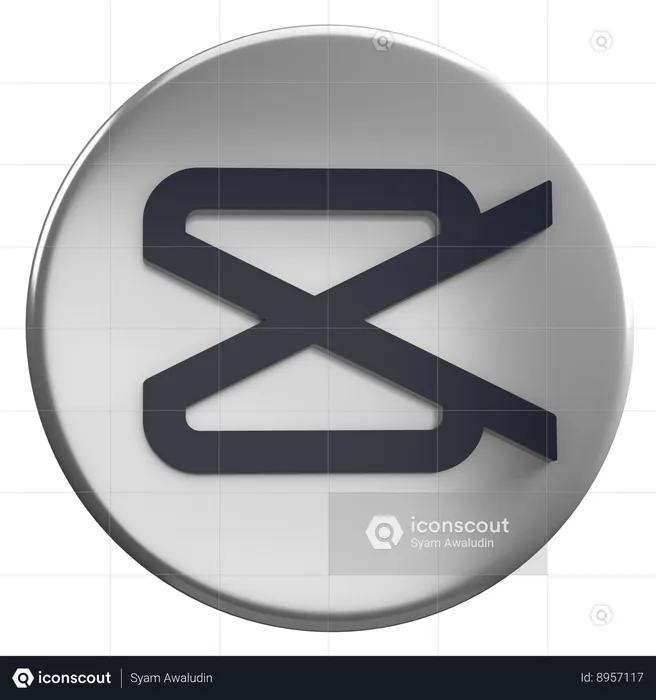 Cap Cut Circle  3D Icon