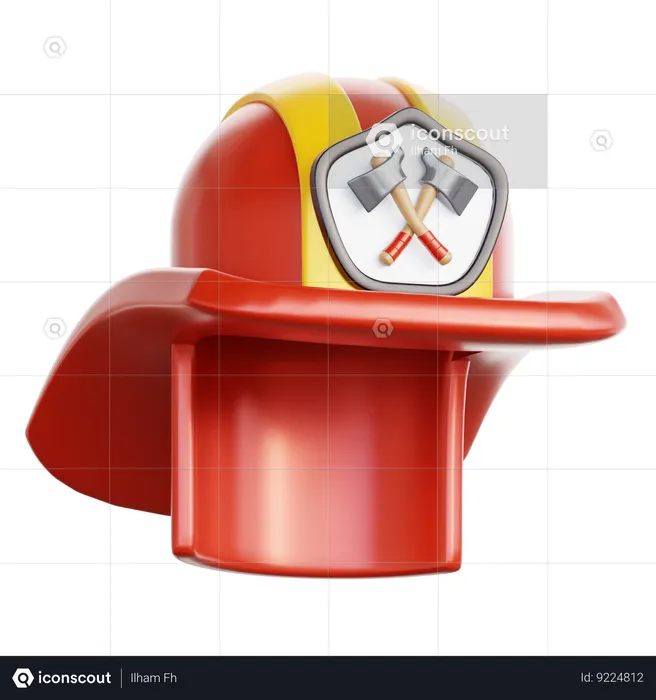 Capacete de bombeiro  3D Icon