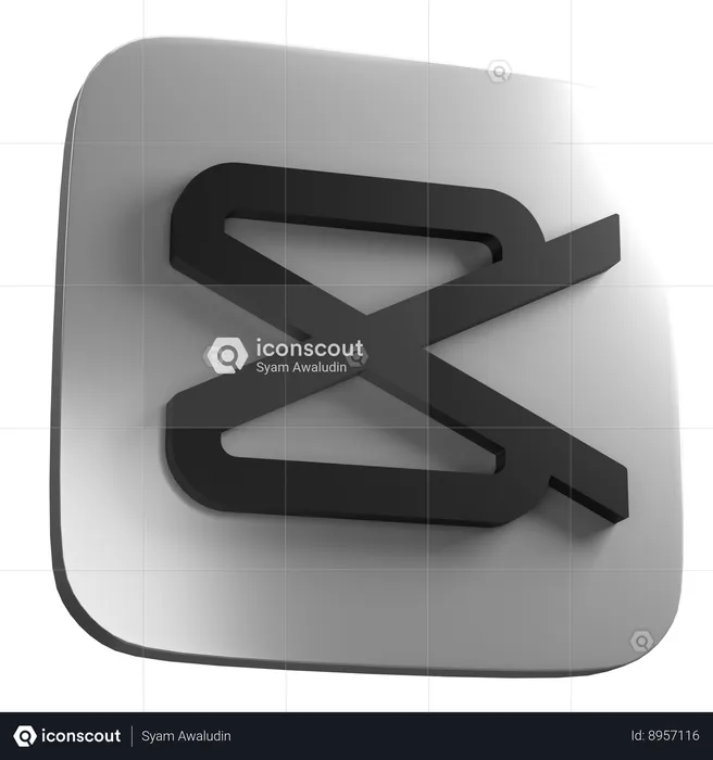 Capcut Square  3D Icon