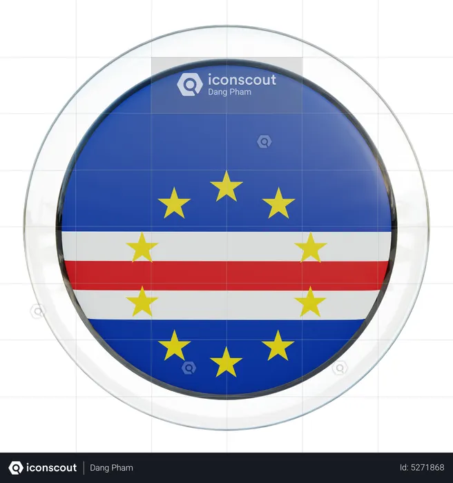 Cape Verde Round Flag Flag 3D Icon