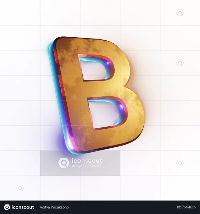 Capital 'B' letter effect text  3D Icon