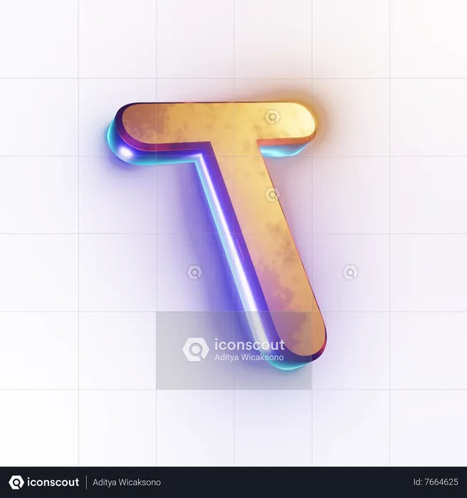 Capital 'T' letter effect text  3D Icon