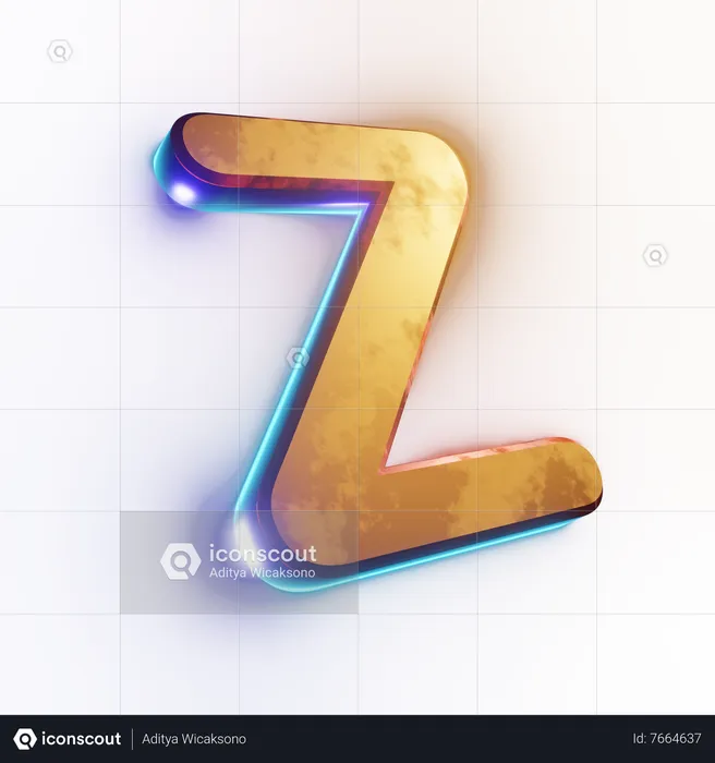 Capital 'Z' letter effect text  3D Icon