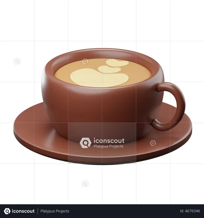 Cappuccino Coffee  3D Illustration