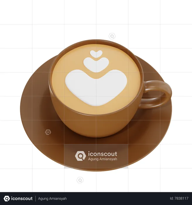 Cappucino Coffee  3D Icon