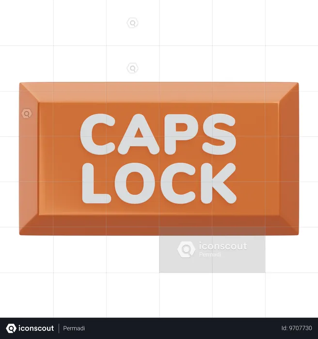 Caps Lock 키보드 키  3D Icon