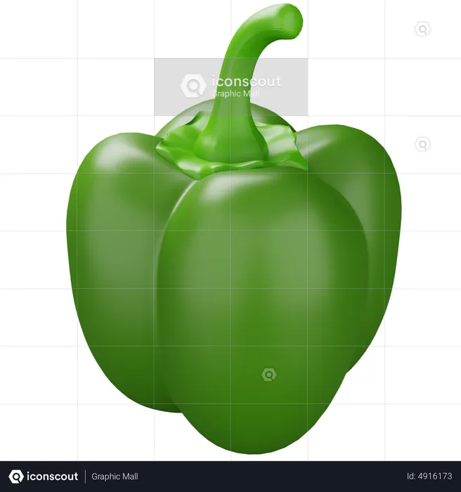 Capsicum Green  3D Icon