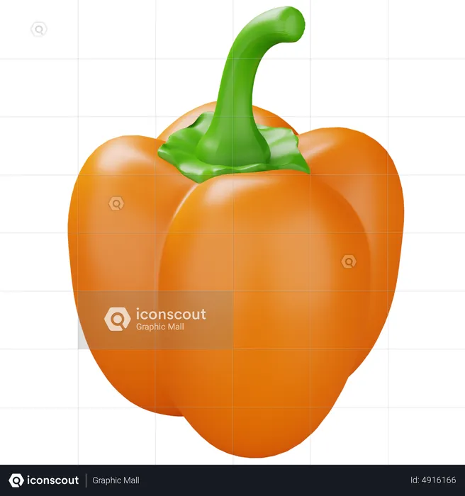 Capsicum Orange  3D Icon