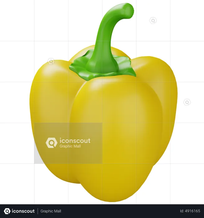 Capsicum Yellow  3D Icon