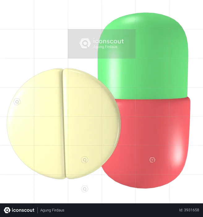 Comprimidos de cápsulas  3D Illustration