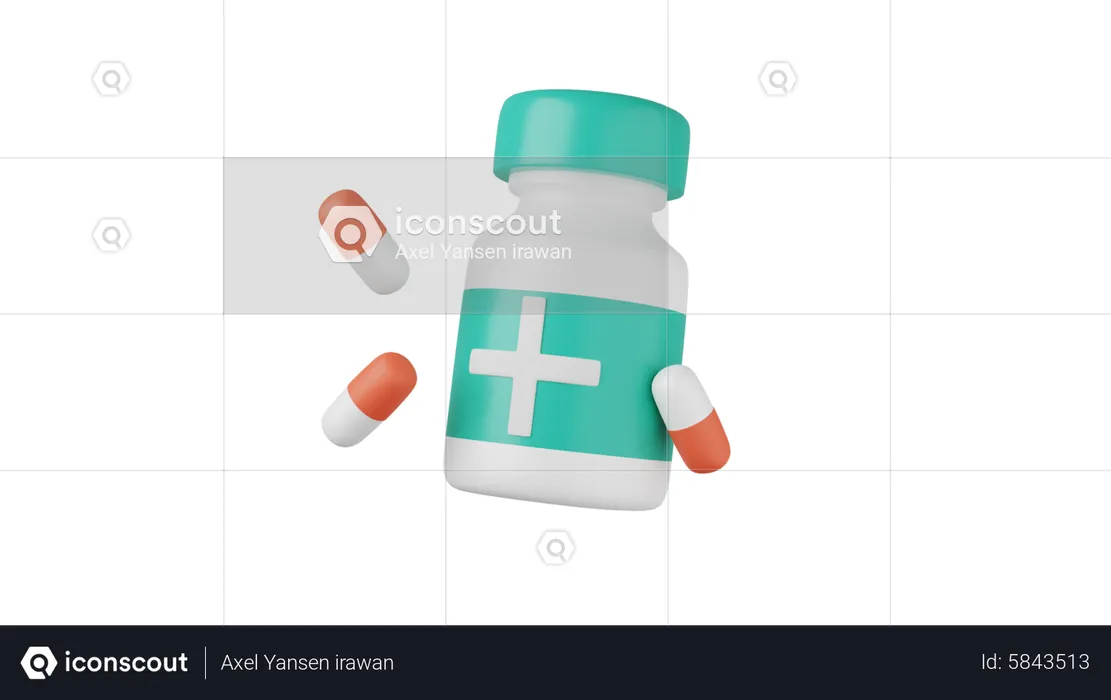 Capsule Bottle  3D Icon