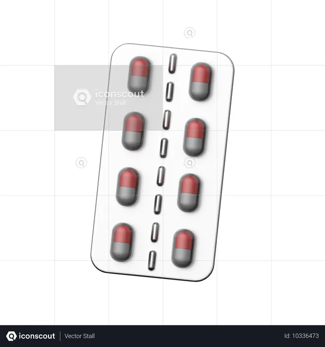 Capsules Strip  3D Icon