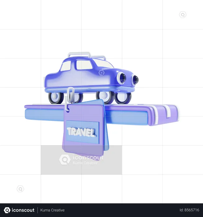 Car And Memo  3D Icon